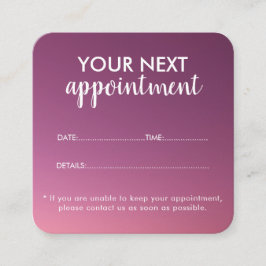 Trendy Modern Salon Appointment Reminder Card Tidsbeställning Kort
