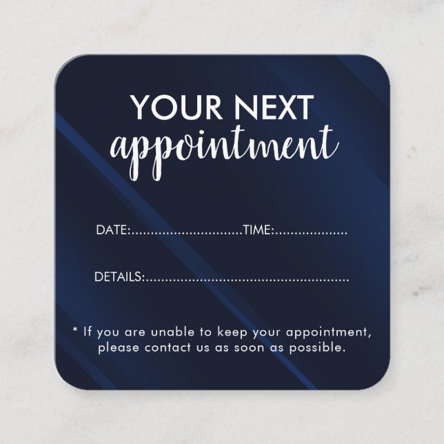 Trendy Modern Salon Appointment Reminder Card Tidsbeställning Kort (Framsida)