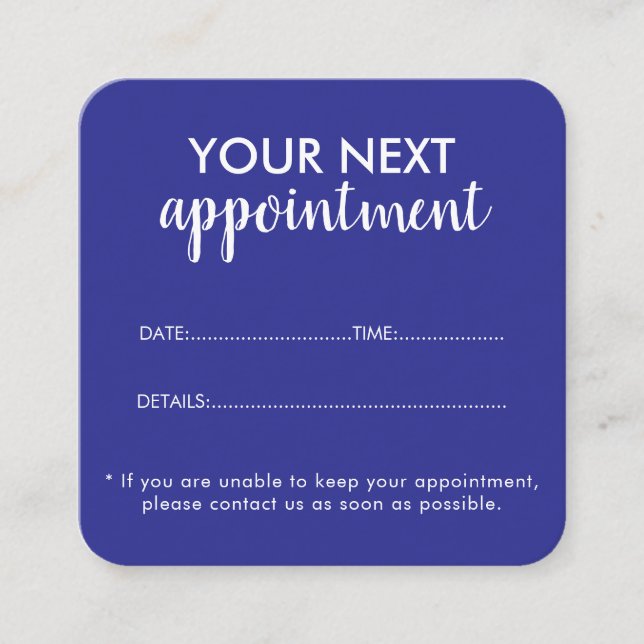 Trendy Modern Salon Appointment Reminder Card Tidsbeställning Kort (Framsida)