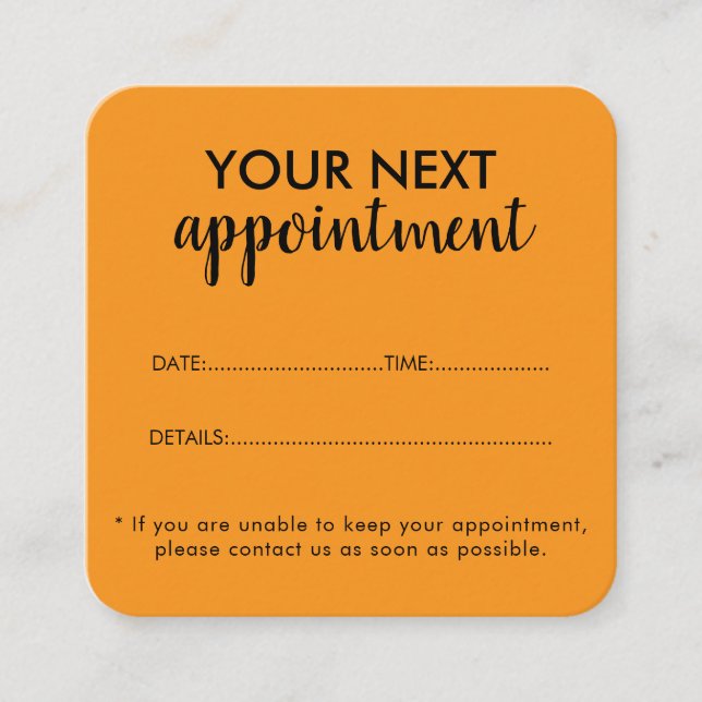 Trendy Modern Salon Appointment Reminder Card Tidsbeställning Kort (Framsida)