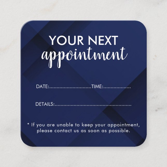 Trendy Modern Salon Appointment Reminder Card Tidsbeställning Kort (Framsida)