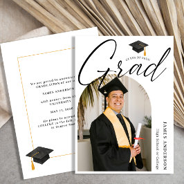 Trendy Modern Script Arch Photo Graduation  Meddelande