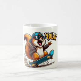 trendy mok met hamster op skateboard kaffemugg