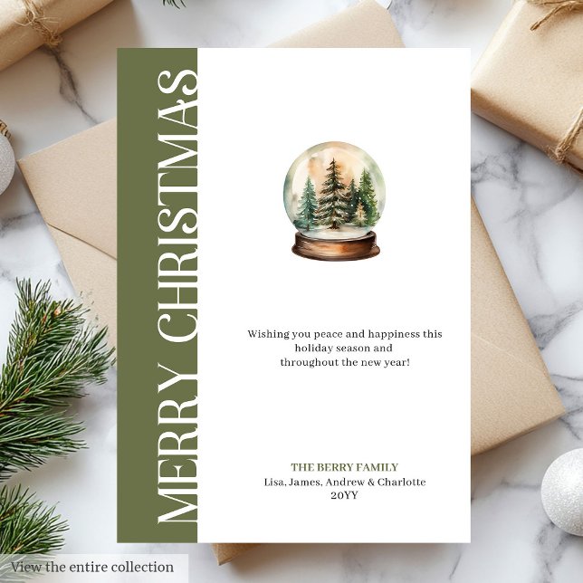 Trendy Neutral Christmas Ball Greeting Template Julkort (Trendy Neutral Christmas Ball Greeting Template)