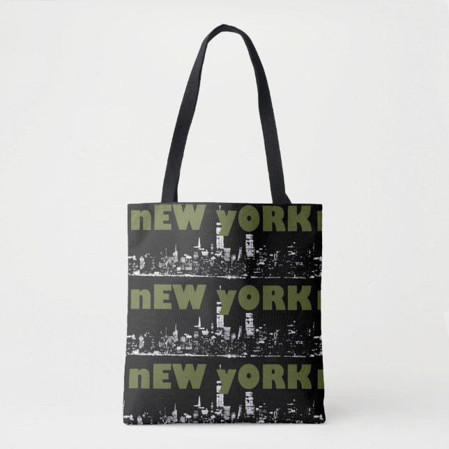 Trendy New York City NYC Night Skyline Tygkasse (Framsida)