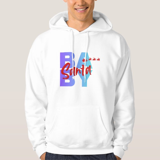 Trendy Oversized 'BA Santa' Lettering Christmas Ho Hoodie (Framsida)