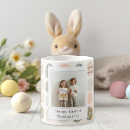 Trendy Pastel Easter Photo Mug | Personalized Kaffemugg
