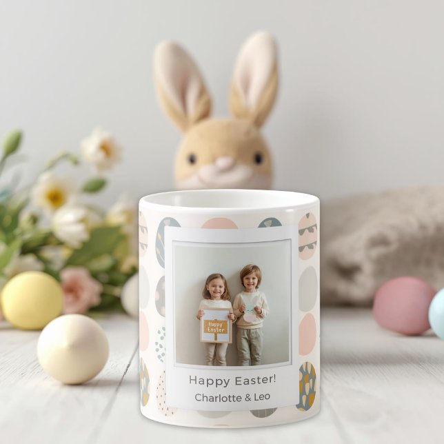 Trendy Pastel Easter Photo Mug | Personalized Kaffemugg (Skapare uppladdad)