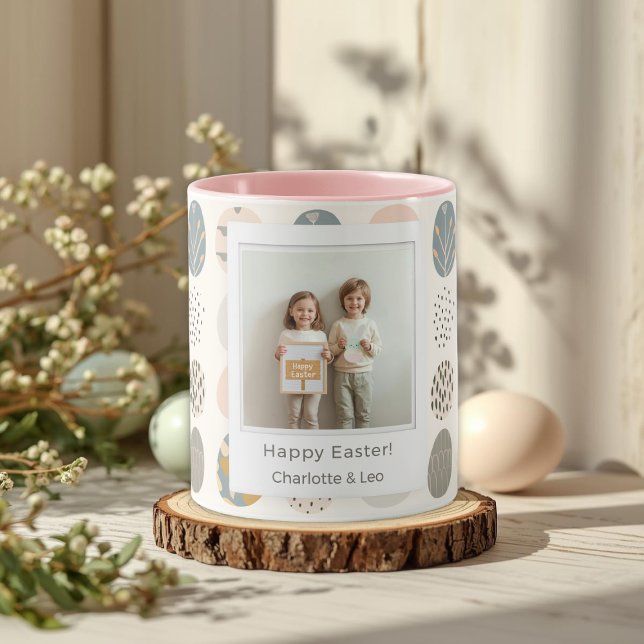 Trendy Pastel Easter Photo Mug | Personalized Mugg (Skapare uppladdad)