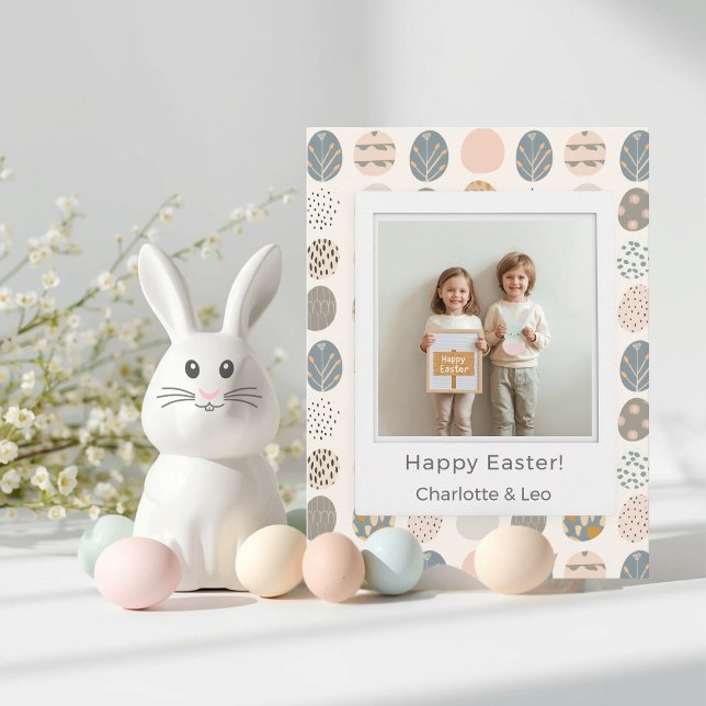 Trendy Pastel Easter Photo Postcard | Personalized Helg Vykort (Skapare uppladdad)