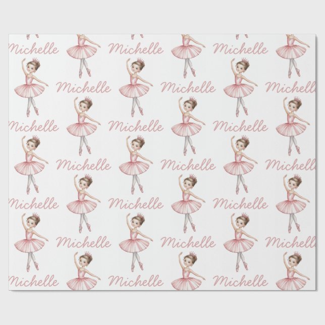 Trendy Personalized ballet Ballerina dancer     Presentpapper (Platt)