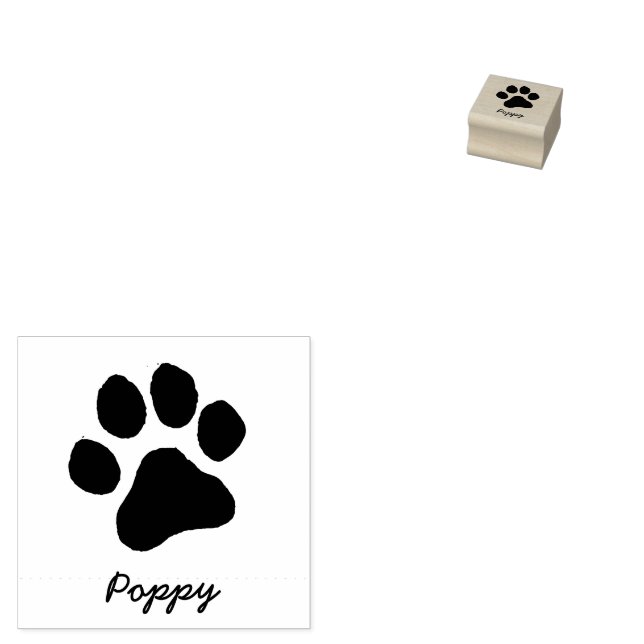 Trendy Personalized  Cat Pet Paw Print Cute        Stämpel (Stämplad)
