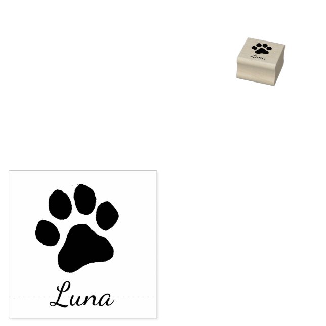 Trendy Personalized Dog Pet Paw Print Cute        Stämpel (Stämplad)