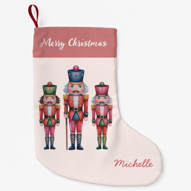 Trendy  Personalized Nutcracker Merry Christmas    Liten Julstrumpa (Framsidan)
