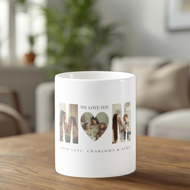 Trendy Personalized Photo WE LOVE YOU Mom Mug Kaffemugg (Skapare uppladdad)