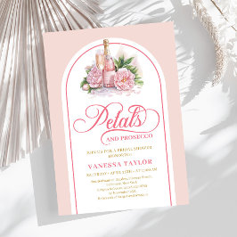 Trendy petals and prosecco watercolor bridal card inbjudningar
