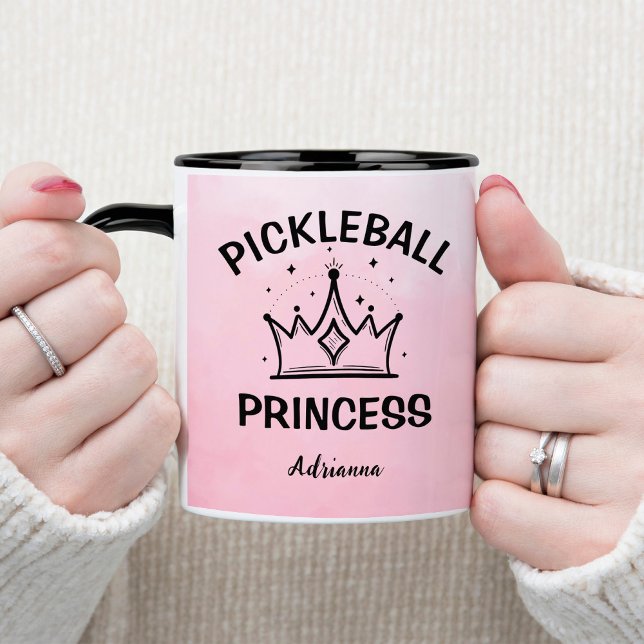 Trendy Pickleball Princess Pink Ombre with Crown Mugg (Skapare uppladdad)