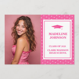 Trendy Pink 2026 Graduation Announcement Inbjudningar