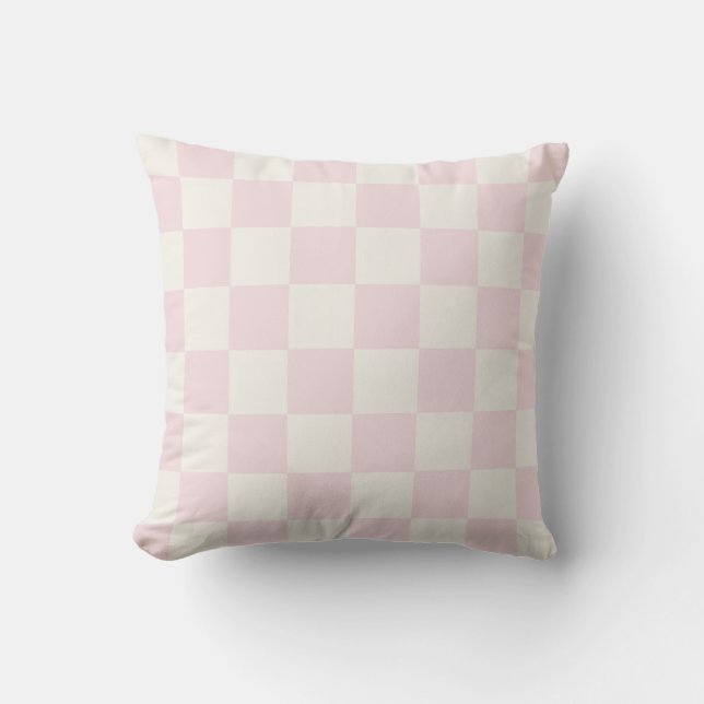 Trendy Pink Checkered Pattern Kudde (Framsida)