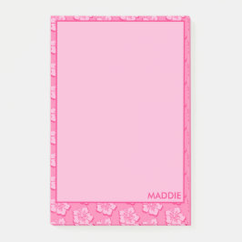 Trendy Preppy Pink Tropical Floral Post-it Block