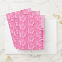 Trendy Preppy Tropical Floral School Subject