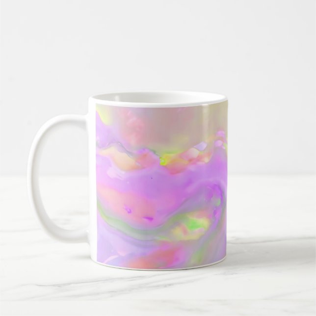 Trendy pretty colorful abstract waves kaffemugg (Vänster)