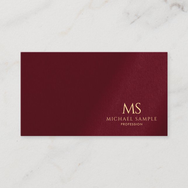 Trendy Professional Elegant Gold Text Monogram Visitkort (Framsida)