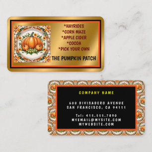 Trendy Pumpkin Thanksgiving Autumn Collection Visitkort