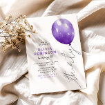 Trendy Purple Balloon 30th Birthday Inbjudningar<br><div class="desc">Embrace the 30th chapter of your life with our stylish and unique birthday invitations. With chic typography and a 'thirty' balloon string over a white background,  our invites are sure to set the tone for a birthday party that will be remembered for years to come.</div>