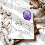Trendy Purple Balloon 40th Birthday Inbjudningar<br><div class="desc">Embrace the 40th chapter of your life with our stylish and unique birthday invitations. With chic typography and a 'forty' balloon string over a white background,  our invites are sure to set the tone for a birthday party that will be remembered for years to come.</div>