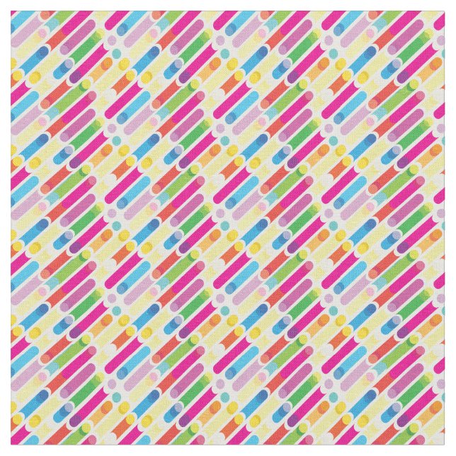 Trendy Rainbow Diagonal Lines Pattern Pop Art Tyg (Närbild)