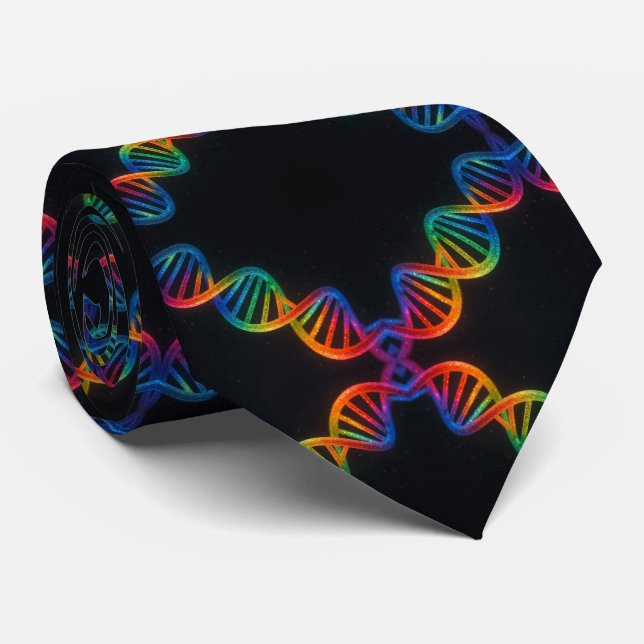 Trendy Rainbow Double Helix DNA Necktie  Slips (Rullad)