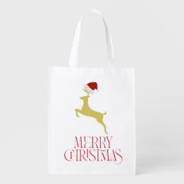 Trendy red Christmas print  Återanvändbar Påse