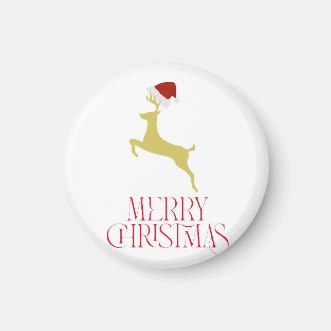 Trendy red Christmas print  Magnet (Framsidan)