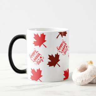 Trendy Red Maple lämnar den glada Kanada-dagen Magisk Mugg