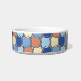 Trendy Retro Blue Orange and Yellow Circles Design