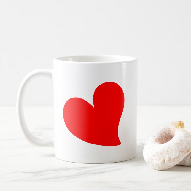 TRENDY RÖTT HJÄRTA VALENTINSDAG KAFFEMUGG (Med munk)