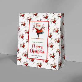 Trendy Santa Claus fun watercolor holiday gift bag