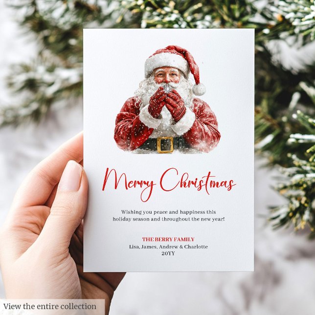 Trendy Santa Claus Modern Christmas Greeting Card Julkort (Trendy Santa Claus Modern Christmas Greeting Card)