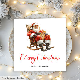 Trendy Santa Claus Modern Warmish Holiday Napkin Pappersservett
