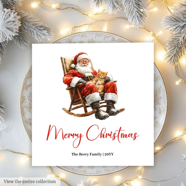 Trendy Santa Claus Modern Warmish Holiday Napkin Pappersservett (Trendy Santa Claus Modern Warmish Holiday Napkin)