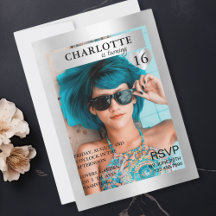 Trendy Silber Magazine Cover-Photo Inspirierte 