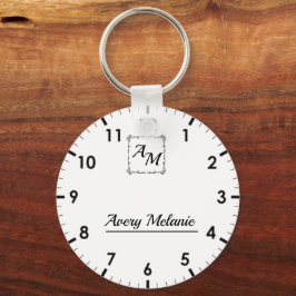 Trendy Simple Minimalist Elegant Monogram Nyckelring