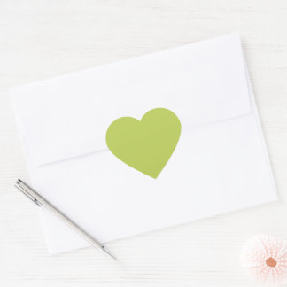 Trendy Soft Chartreuse Cute Heart Sticker Hjärtformat Klistermärke