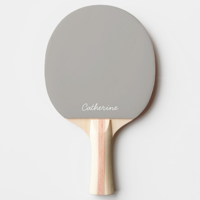 Trendy Soft Gray-Beige  Custom Ping Pong Paddle Pingisracket (Framsidan)