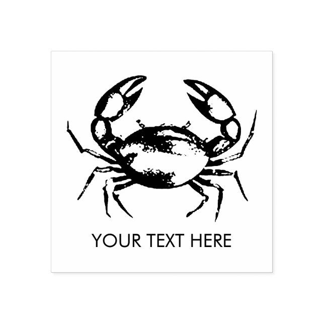 Trendy Summer Seafood Crab Nautical Personalized   Stämpel (Tryck)
