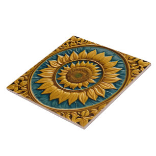 Trendy Sunblommor Benice Collection Kakelplatta