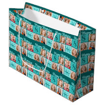 Trendy Teal Birthday Party Custom Photo Collage