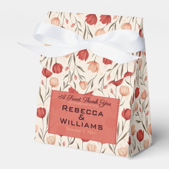 Trendy Tulip Reception Wedding Favor Boxes Presentaskar (Framsidan Sidan)