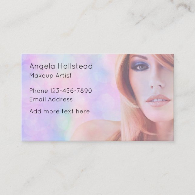 Trendy Unique Makeup Artist Business Cards Visitkort (Framsida)